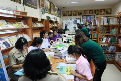 ภาพบรรยากาศโครงการพัฒนาห้องสมุดโรงเรียนวัดท้องคุ้ง